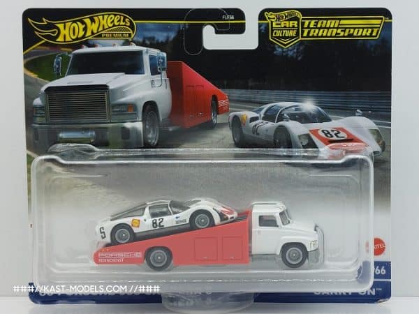 Porsche 906 Carrera + Transport HotWheels Premium