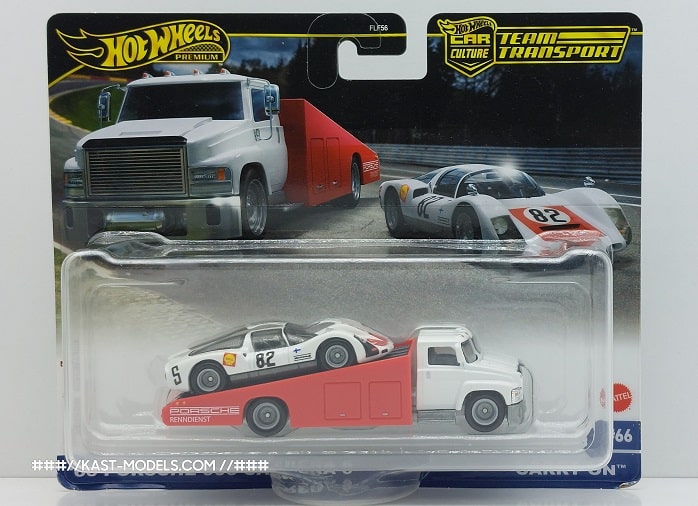 Porsche 906 Carrera + Transport HotWheels Premium